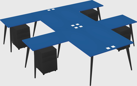 Shared l-shaped office desk system
