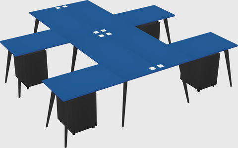 Shared l-shaped office desk system