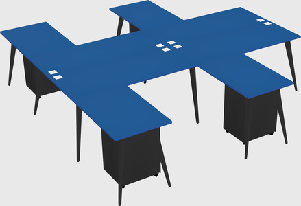 Shared l-shaped office desk system