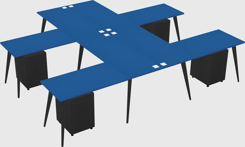 Shared l-shaped office desk system