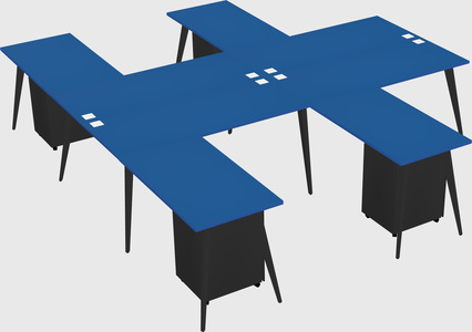 Shared l-shaped office desk system