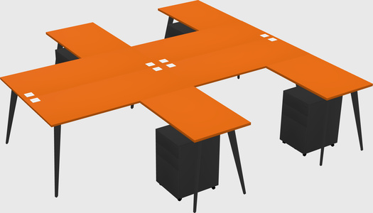 Shared L-shaped Office Desk System