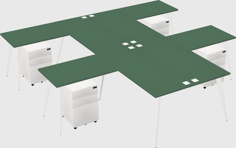 Shared l-shaped office desk system