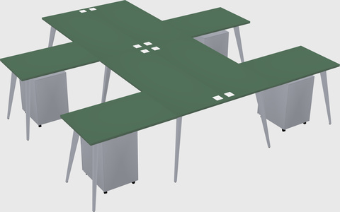 Shared l-shaped office desk system