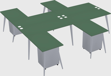Shared l-shaped office desk system