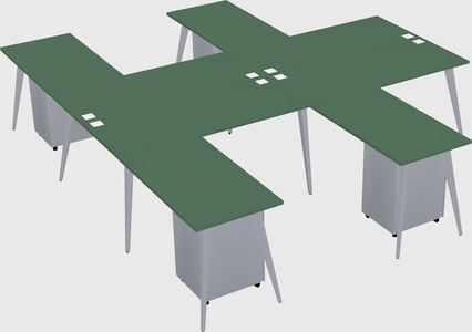 Shared l-shaped office desk system
