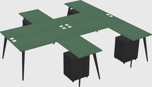 Shared l-shaped office desk system