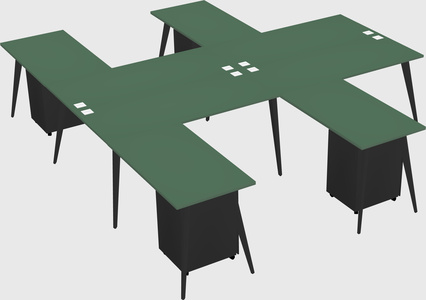 Shared l-shaped office desk system