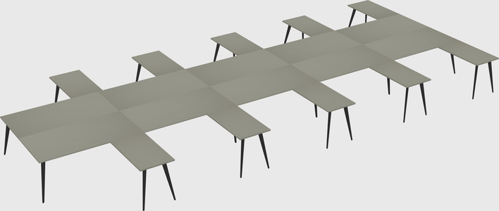 Shared l-shaped office desk system