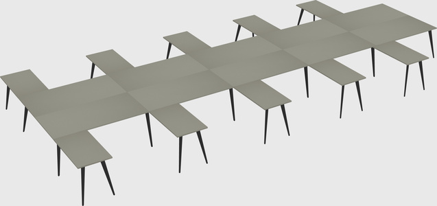 Shared l-shaped office desk system