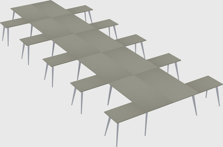 Shared l-shaped office desk system