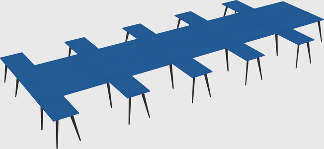 Shared l-shaped office desk system