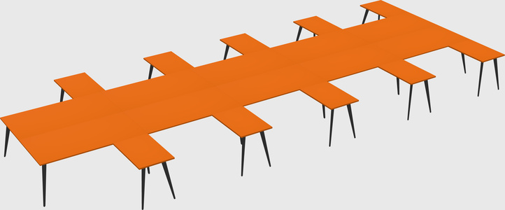 Shared l-shaped office desk system