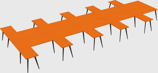 Shared l-shaped office desk system