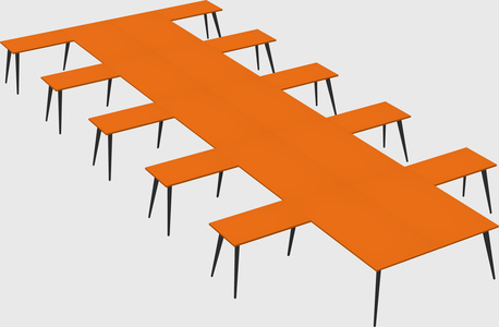 Shared l-shaped office desk system