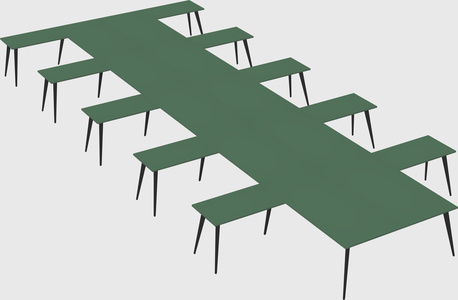 Shared l-shaped office desk system