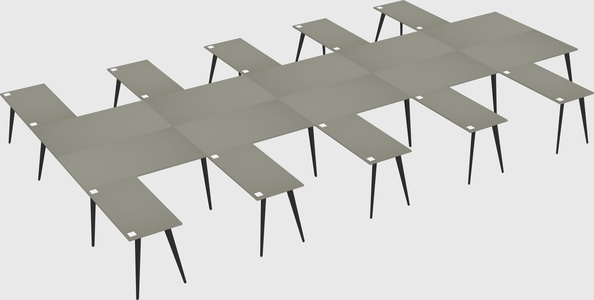 Shared l-shaped office desk system