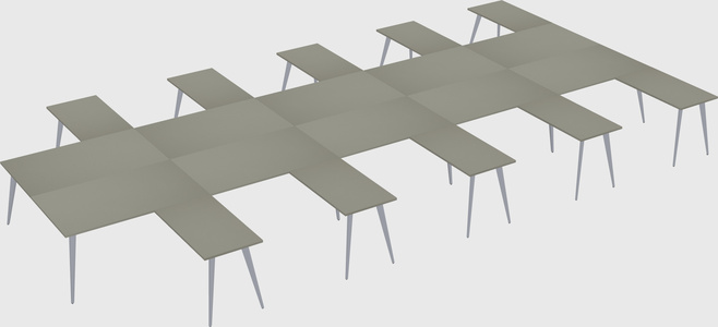 Shared l-shaped office desk system