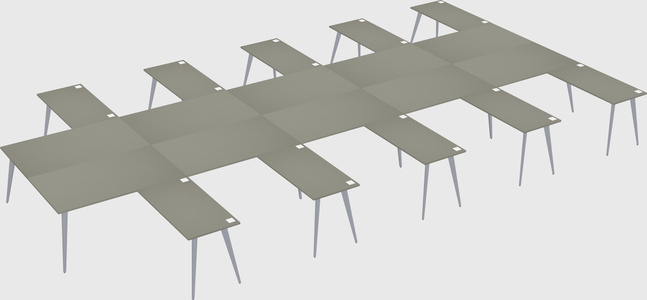 Shared l-shaped office desk system