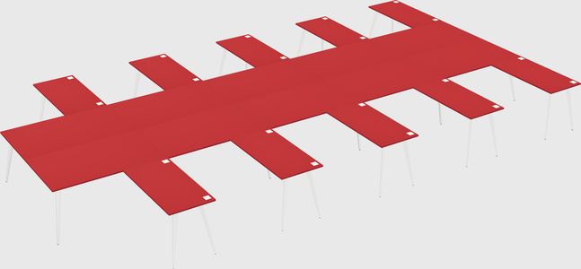 Shared l-shaped office desk system