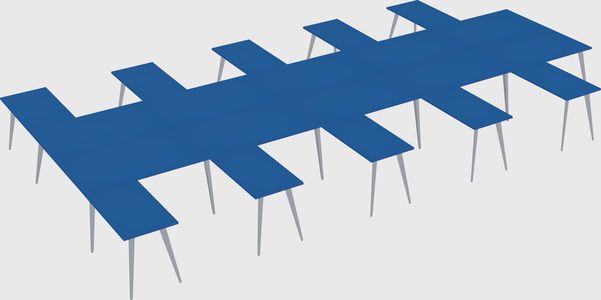 Shared l-shaped office desk system