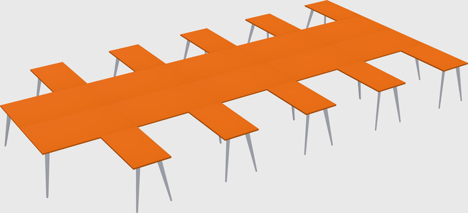 Shared l-shaped office desk system