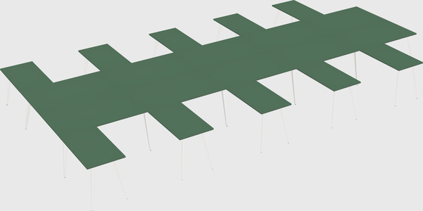 Shared l-shaped office desk system