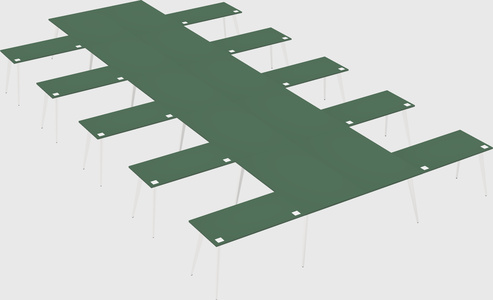 Shared l-shaped office desk system