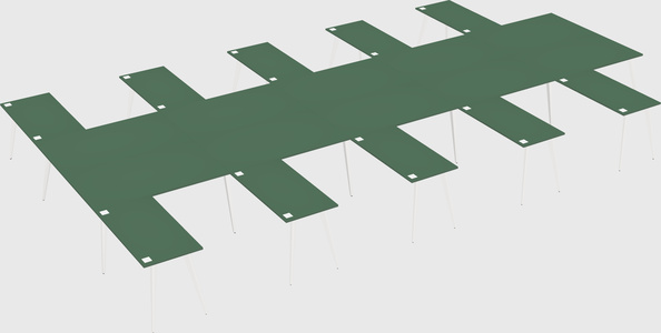 Shared l-shaped office desk system