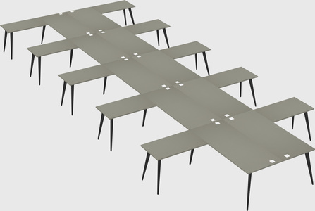 Shared l-shaped office desk system