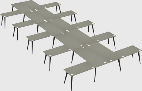 Shared l-shaped office desk system