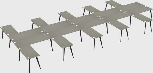 Shared l-shaped office desk system