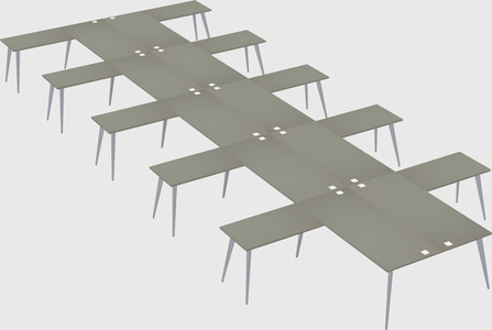 Shared l-shaped office desk system