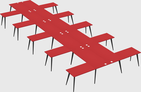 Shared l-shaped office desk system