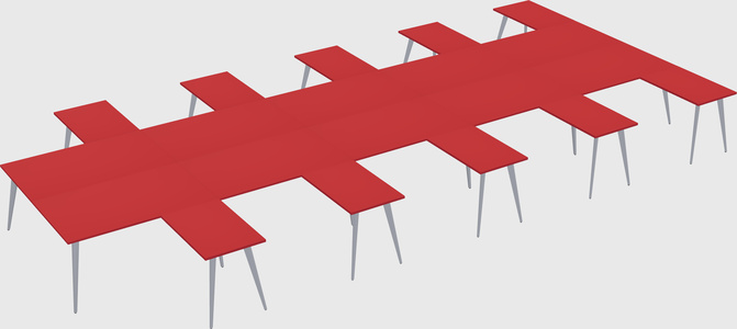 Shared l-shaped office desk system