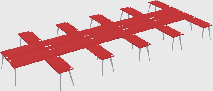Shared l-shaped office desk system