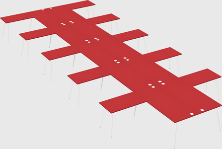 Shared l-shaped office desk system