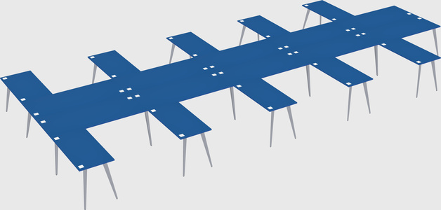 Shared l-shaped office desk system