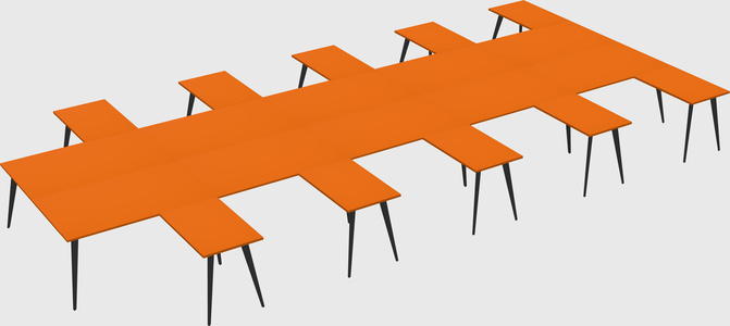 Shared l-shaped office desk system