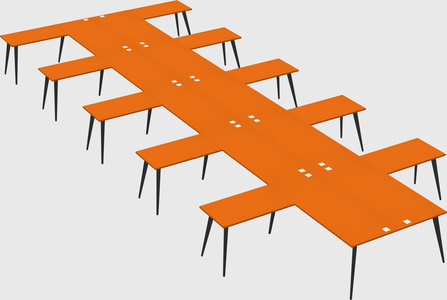 Shared l-shaped office desk system