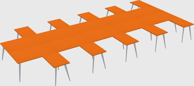 Shared l-shaped office desk system