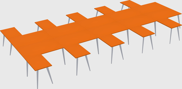 Shared l-shaped office desk system