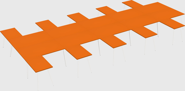 Shared l-shaped office desk system