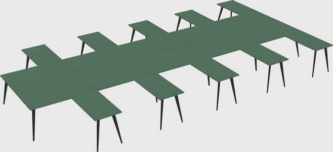 Shared l-shaped office desk system