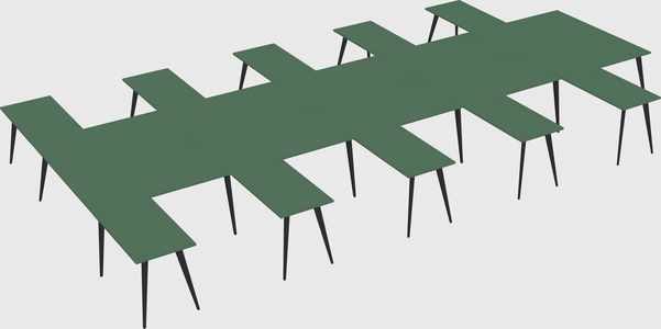 Shared l-shaped office desk system