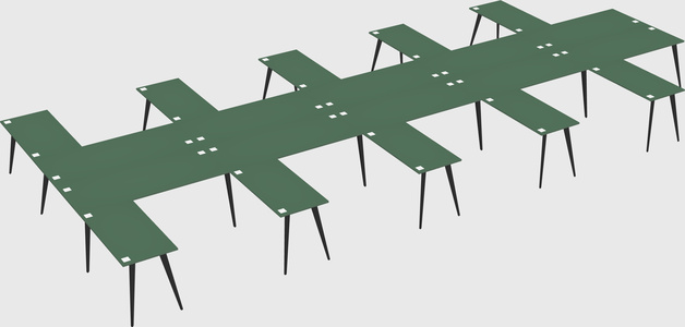Shared l-shaped office desk system