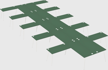 Shared l-shaped office desk system