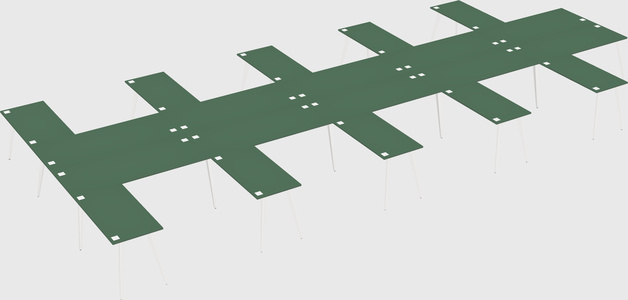 Shared l-shaped office desk system