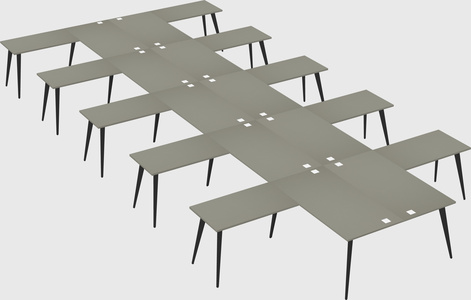 Shared l-shaped office desk system