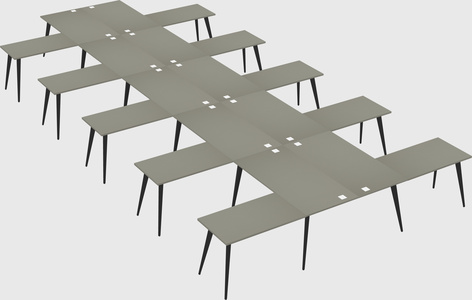 Shared l-shaped office desk system